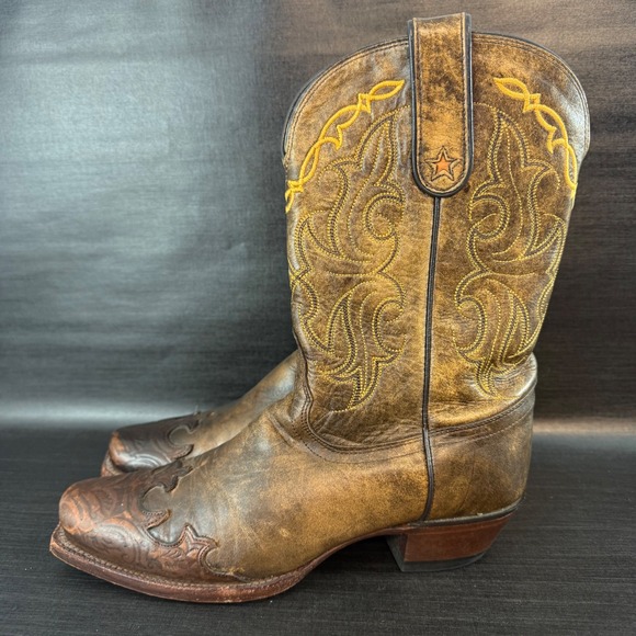 Tony Lama Vaquero Womens size 9 Brown Leather Western Cowboy Boots VF 6004 - Picture 4 of 10